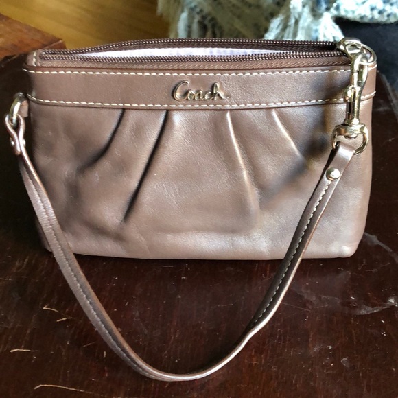 Coach Handbags - Coach Brown Leather Wristlet